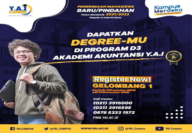 Dapatkan Degree-Mu di Program D3 Akademi Akuntansi Y.A.I