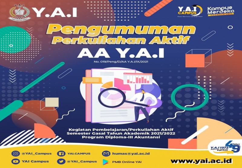 Pengumuman Perkuliahan Aktif AA Y.A.I Semester Gasal Tahun Akademik 2021/2022